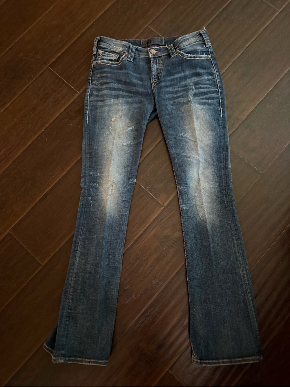 1921 Western Glove Works Women's Dark Blue Flare Jeans - Classic Flare Fit